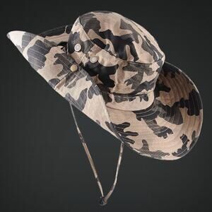 New Khaki Camo Wide Brim Fishing Boonie Outdoor Hat